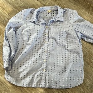 Talbots 2x washed and dried blue dot shirt